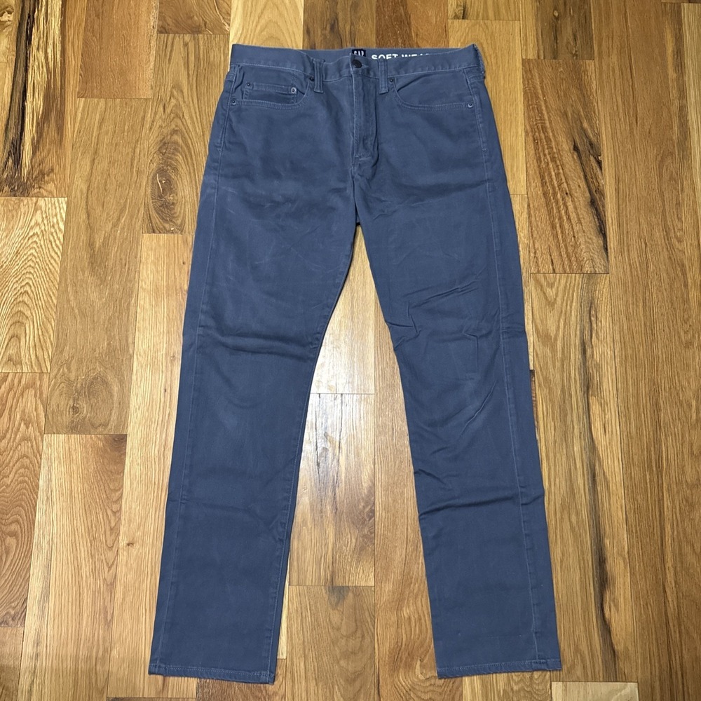 GAP‎ Jeans Mens 32x32 Gray Slim Soft Wear Stretch Denim 5 Pocket Casual Comfort